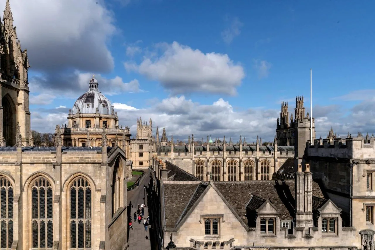 a view of the palace of westminster from the roof of a building at Old Bank Hotel in Oxford